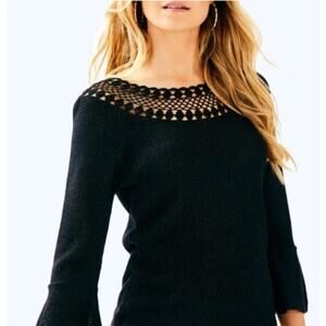 Lilly Pulitzer Barrington Metallic Sweater in Onyx Metallic, Size X-Small